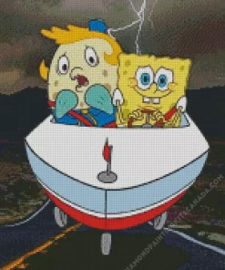 Spongebob And Mrs Puff Diamond Painting