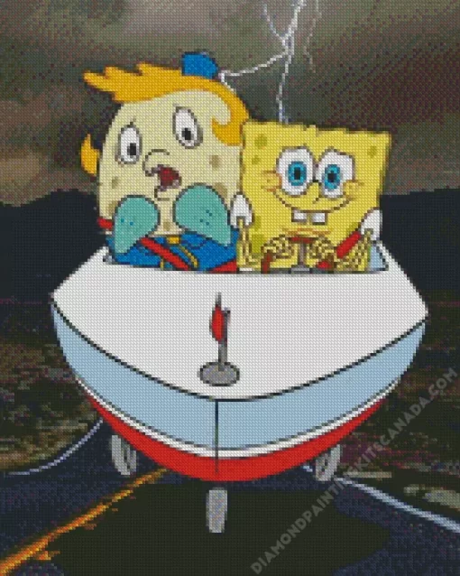 Spongebob And Mrs Puff Diamond Painting