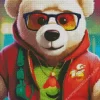 Teddy Bear With Glasses Diamond Painting