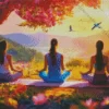 Three Girls Doing Yoga Diamond Painting