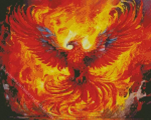 Water And Fire Phoenix Diamond Painting