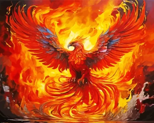 Water And Fire Phoenix Diamond Painting