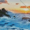 Waves Crashing On Rocks Diamond Painting