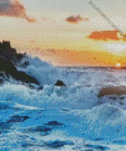 Waves Crashing On Rocks Diamond Painting