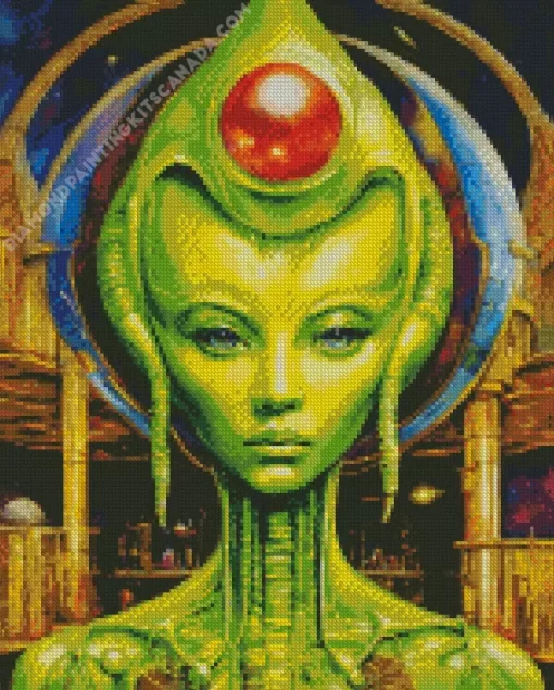 Weird Girl Alien Diamond Painting