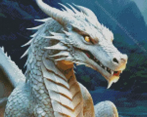 White Chinese Dragon Diamond Painting