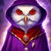 White Evil Owl Diamond Painting