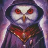 White Evil Owl Diamond Painting