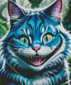 Alice In Wonderland Blue Cheshire Cat Diamond Painting