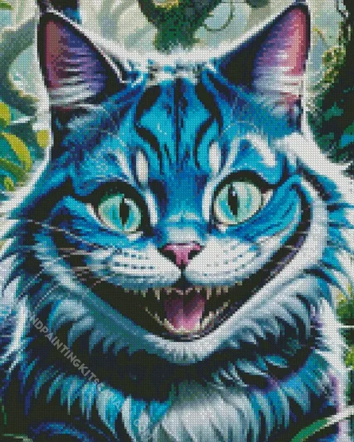 Alice In Wonderland Blue Cheshire Cat Diamond Painting