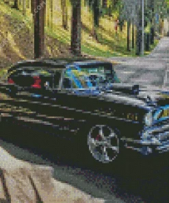 Black 57 Chevy Car Diamond Painting