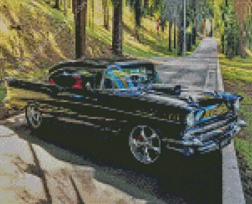 Black 57 Chevy Car Diamond Painting