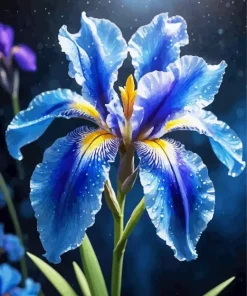 Blooming Blue Iris Diamond Painting