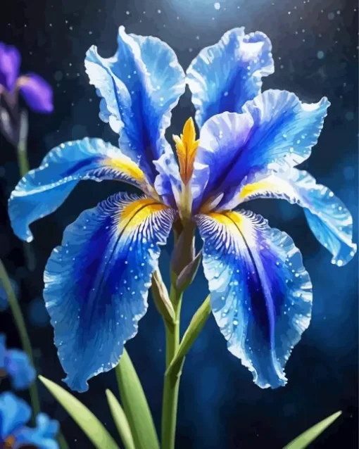 Blooming Blue Iris Diamond Painting