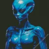 Blue Female Alien Diamond Painting