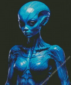 Blue Female Alien Diamond Painting