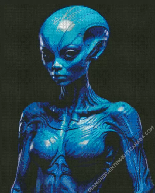 Blue Female Alien Diamond Painting