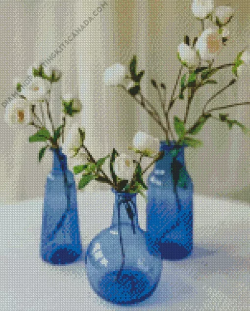 Blue Glass Vases Diamond Painting