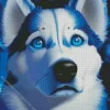 Blue Husky Diamond Painting