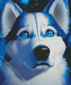 Blue Husky Diamond Painting