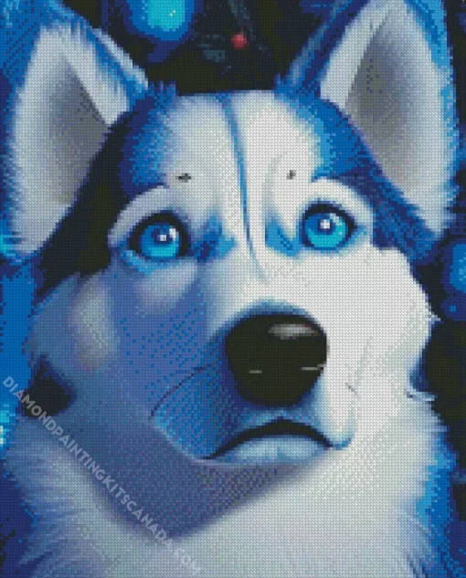 Blue Husky Diamond Painting