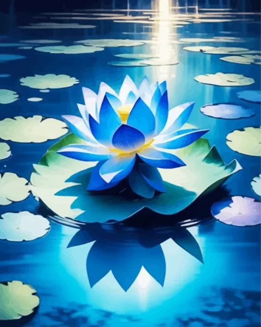 Blue Lotus Diamond Painting