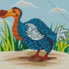 Cartoon Blue Dodo Bird Diamond Painting