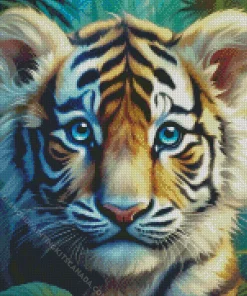 Circus Blue Eyed Tiger Diamond Painting