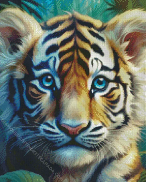 Circus Blue Eyed Tiger Diamond Painting