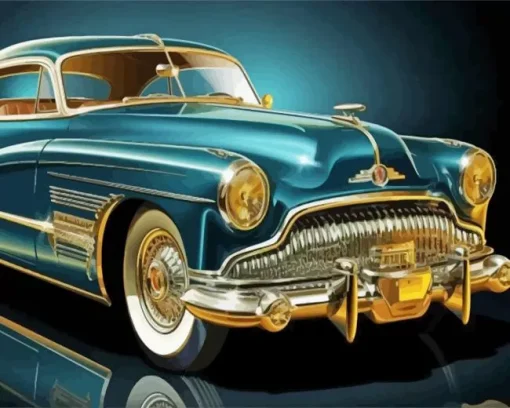 Classic Blue Buick Skylark Diamond Painting