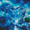 Crystal Blue Heart Diamond Painting