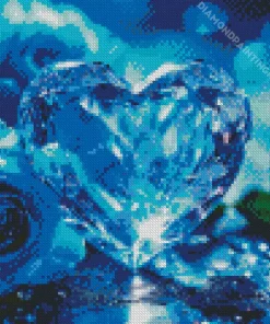 Crystal Blue Heart Diamond Painting