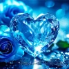 Crystal Blue Heart Diamond Painting