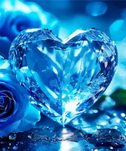 Crystal Blue Heart Diamond Painting