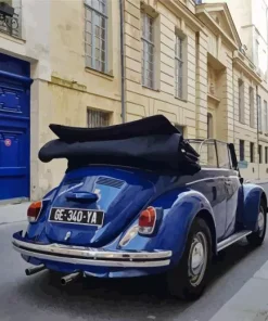 Dark Blue Convertible Beetle Diamond Painting