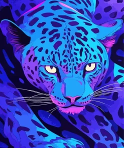 Illustration Blue Jaguar Diamond Painting