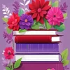 Illustration Books With Flowers Diamond Painting