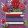 Illustration Books With Flowers Diamond Painting