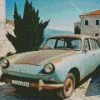 Old Blue Car Diamond Painting