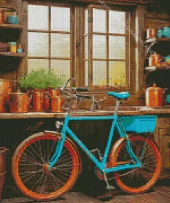 Old Blue Bike Diamond Painting