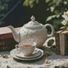 Vintage Teapot And Books Diamond Painting