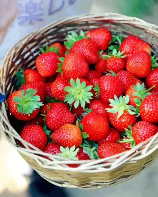 Basket Of Strawberries Diamond Painting