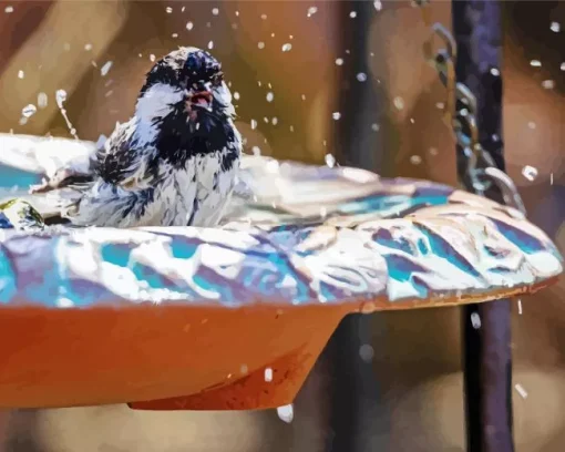 Bird Bath Diamond Painting