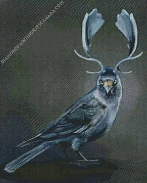 Bird With Antlers Diamond Painting