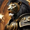 Black And Gold Lion Diamond Painting