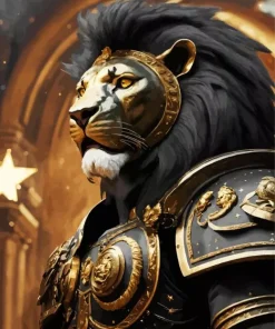 Black And Gold Lion Diamond Painting