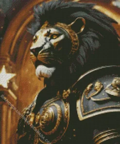 Black And Gold Lion Diamond Painting