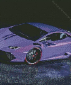 Black And Purple Car Diamond Painting