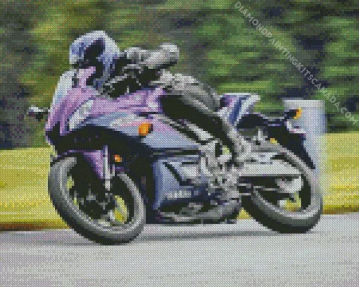 Black And Purple Motorcycle Diamond Painting