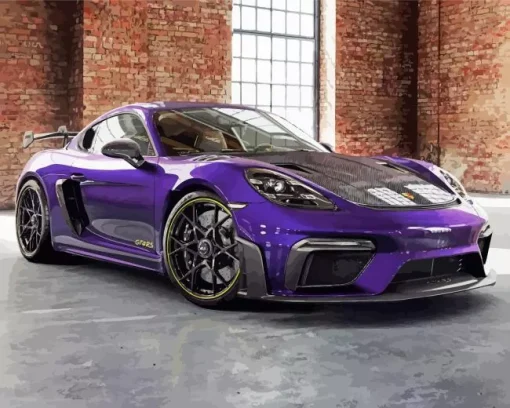 Black And Purple Porsche Diamond Painting